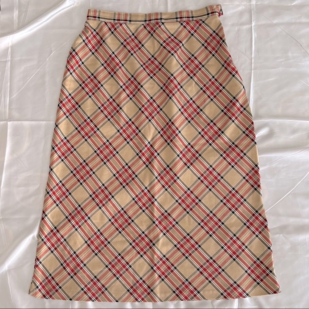 Vintage Plaid Midi Skirt